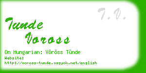 tunde voross business card